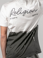 Religion Grey Drips 100% Cotton T-Shirt - Image 4 of 5