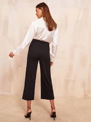 Friends Like These Black Smart Button Detail Culottes - Image 4 of 4