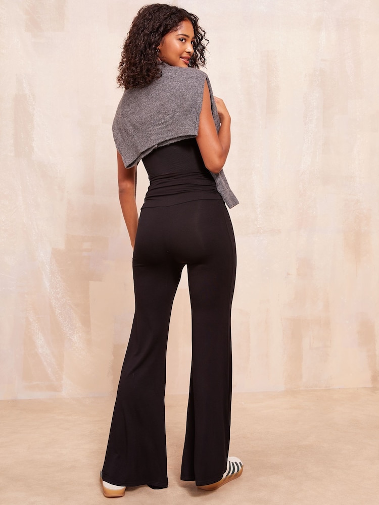 Friends Like These Black Jersey Straight Leg Trousers - Image 4 of 4