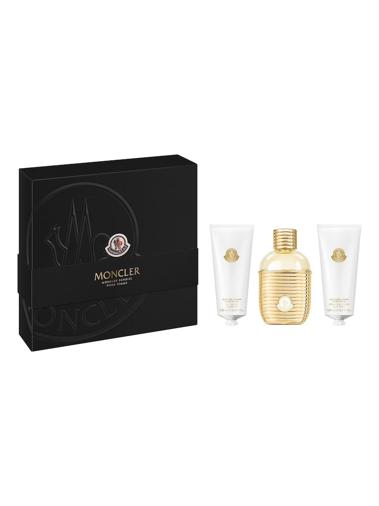 Moncler Pour Femme Sunrise Eau de Parfum 100ml, Shower Gel 100ml & Body Cream 100ml Gift Set (Worth £150) - Image 1 of 3
