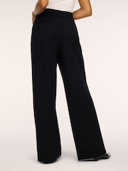 Spanx Black Perfect Fit Ponte Pleated Wide Leg Trousers - Image 2 of 4
