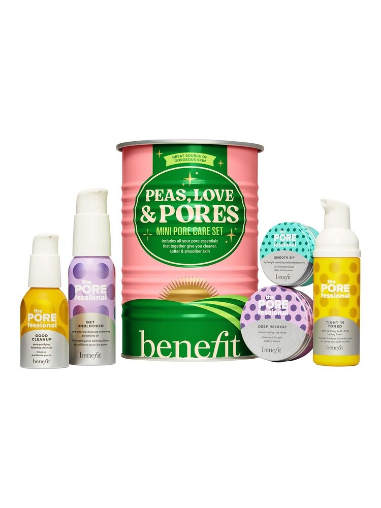 Benefit Peas, Love & Pores Pore Purifying, Minimising & Smoothing Skincare Cleanser, Toner, Face Mask & Moisturiser 5 Piece Gift Set - Image 1 of 4