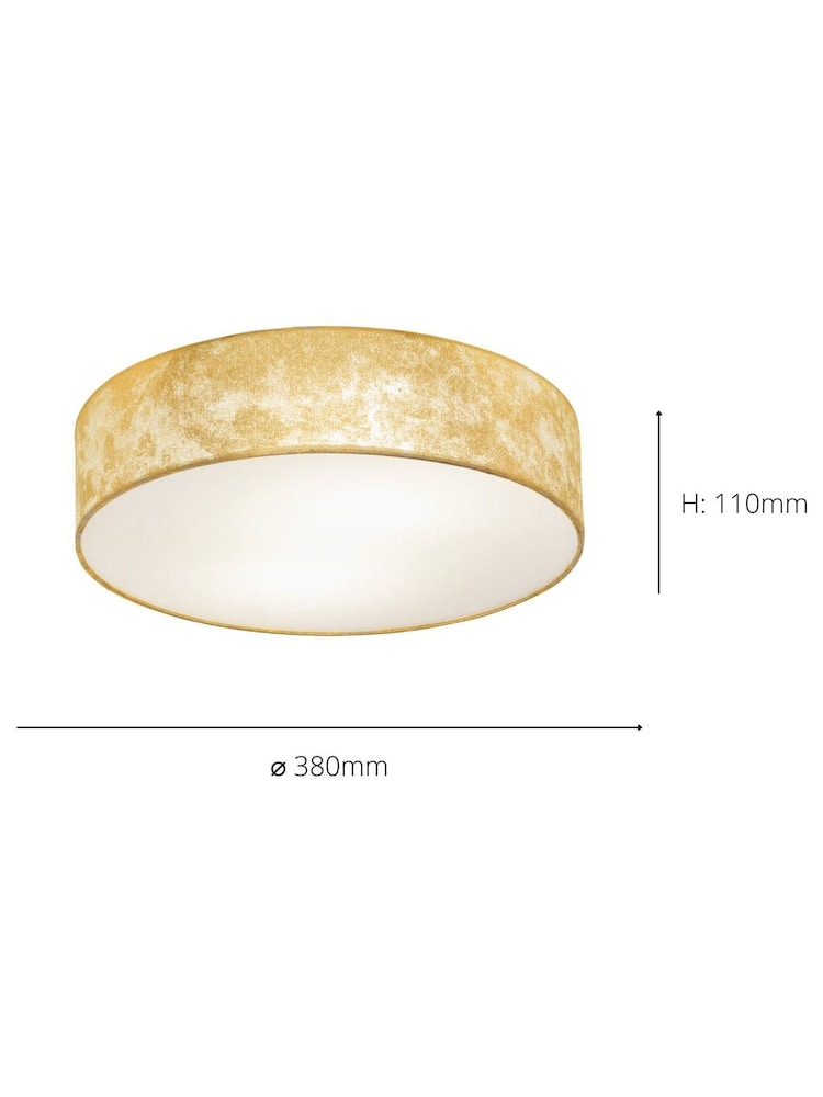Eglo Gold Viserbella 1 Fabric Ceiling Light - Image 3 of 3