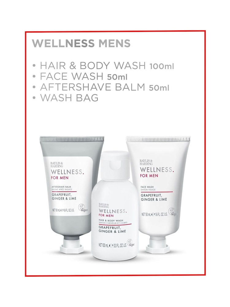 Baylis & Harding Wellness For Men Revived & Ready Wash Bag Gift Set - Image 2 of 5