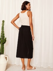 Friends Like These Black Petite Sarong Midi Skirt - Image 8 of 8