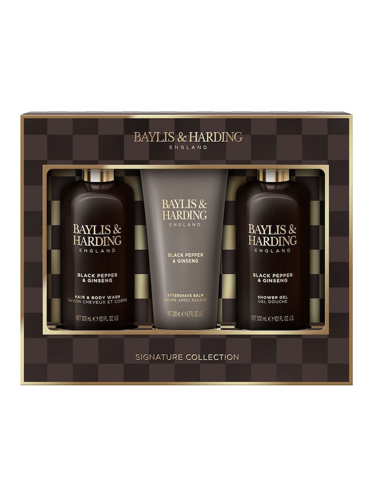Baylis & Harding Pepper & Ginseng Mens Luxury Bathing Trio Gift Set - Image 1 of 5