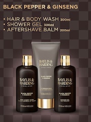 Baylis & Harding Pepper & Ginseng Mens Luxury Bathing Trio Gift Set - Image 2 of 5