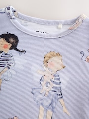 Blue Fairy Rib Long Sleeve T-Shirt (3mths-7yrs) - Image 3 of 4