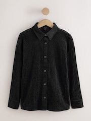 블랙 - Soft Cord Long-Sleeve Shirt with Modal - 3의 이미지 1