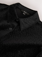 블랙 - Soft Cord Long-Sleeve Shirt with Modal - 3의 이미지 2