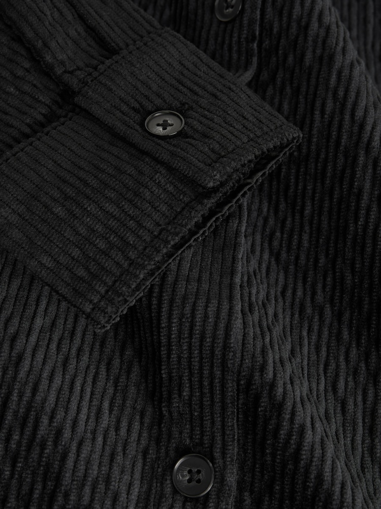 블랙 - Soft Cord Long-Sleeve Shirt with Modal - 3의 이미지 3