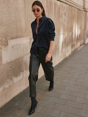 Navy Blue Soft Cord Long-Sleeve Shirt with Modal - Image 2 of 5