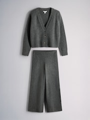 The Set 2 Pack Cardigan and Trousers Co-Ord Set With Wool Charcoal Marl/Grey - Image 1 of 5