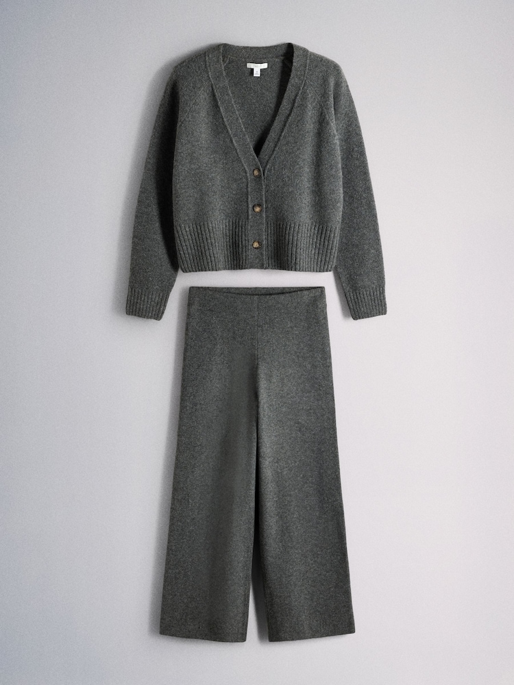 The Set 2 Pack Cardigan and Trousers Co-Ord Set With Wool Charcoal Marl/Grey - Image 1 of 5 The Set 2 Pack Cardigan and Trousers Co-Ord Set With Wool Charcoal Marl/Grey - Image 1 of 5