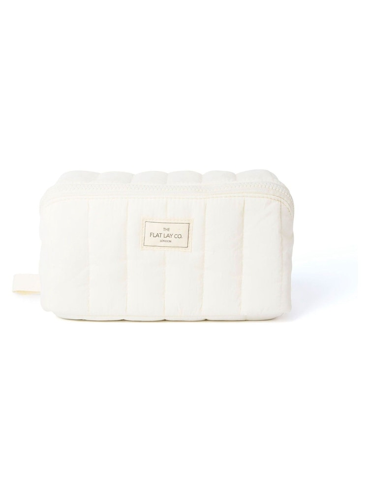 The Flat Lay Co. Marshmallow Open Flat Box Makeup Bag - Image 1 of 5