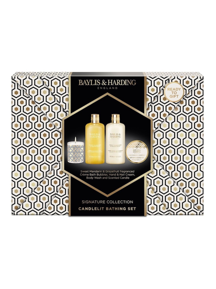 Baylis & Harding Sweet Mandarin & Grapefruit Gift Wrapped Candlelit Gift Set - Image 1 of 5