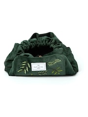 The Flat Lay Co. Velvet Embroidered Drawstring Makeup Bag - Image 4 of 5