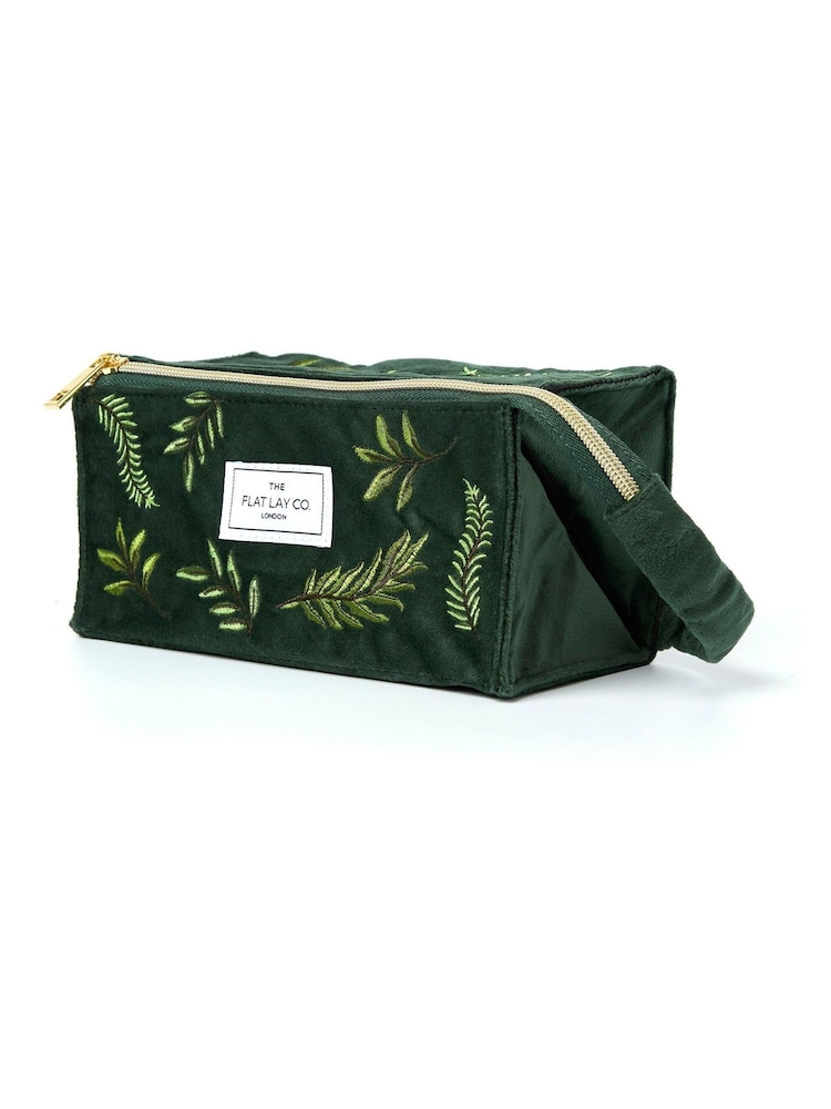 Buy The Flat Lay Velvet Embroidered Open Flat Box Bag from the