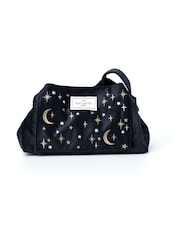 The Flat Lay Co. Velvet Embroidered Drawstring Makeup Bag - Image 1 of 5