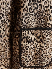 River Island Brown Long Sleeve Leopard Print 100% Cotton Jacket - Image 4 of 4
