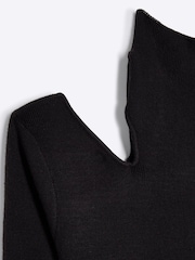 River Island Black Long Sleeve Cut Out High Neck Midi Dress - Image 4 of 4