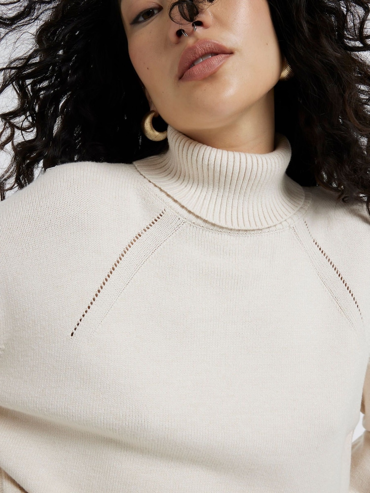 River Island Cream High Neck Jumper - Image 2 of 4 River Island Cream High Neck Jumper - Image 2 of 4