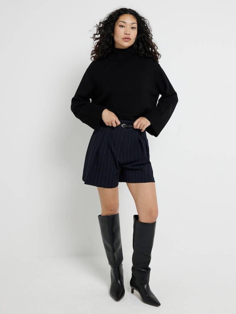 River Island Black High Neck Jumper - Image 1 of 4 River Island Black High Neck Jumper - Image 1 of 4