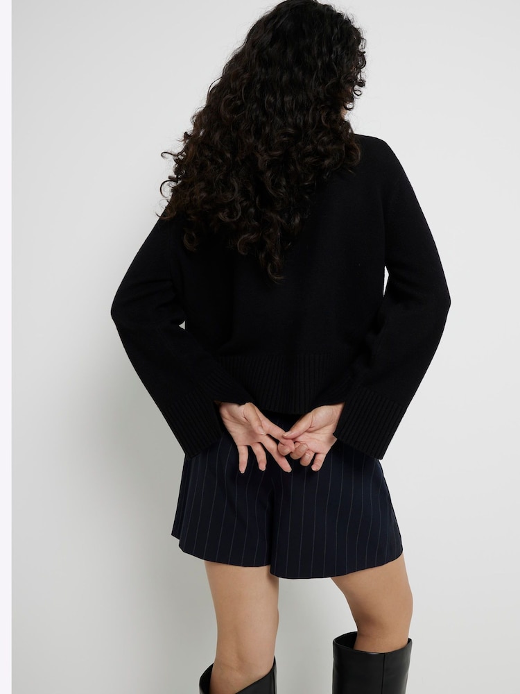 River Island Black High Neck Jumper - Image 2 of 4 River Island Black High Neck Jumper - Image 2 of 4