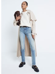 River Island Blue Slim High Rise Ankle Graze 100% Cotton Straight Jeans - Image 1 of 6