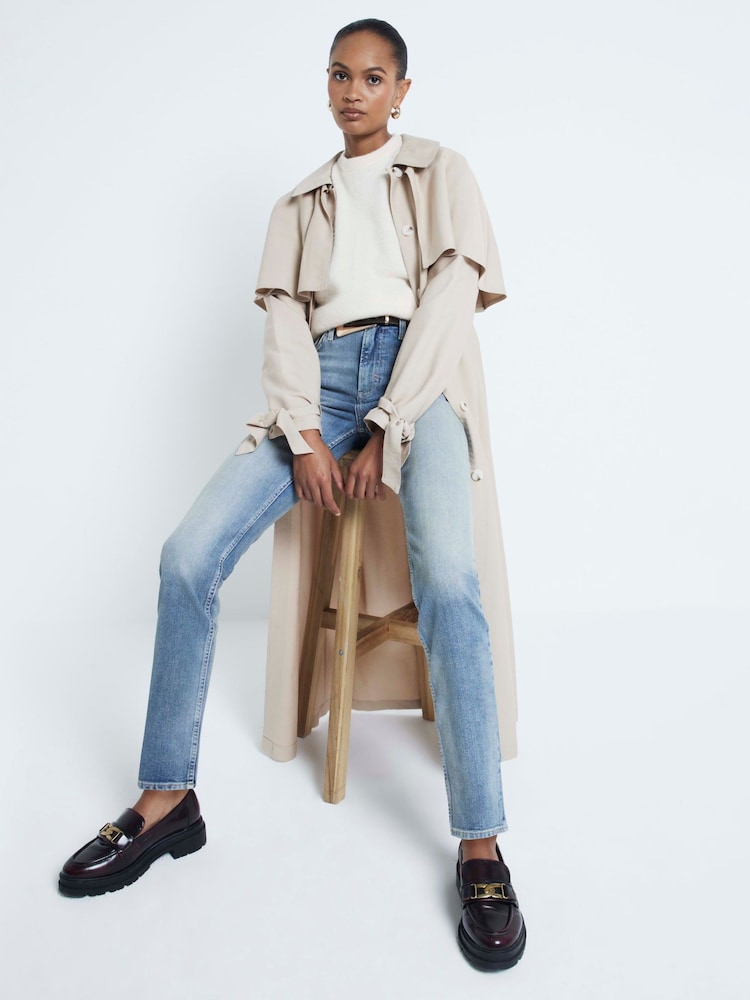 River Island Blue Slim High Rise Ankle Graze 100% Cotton Straight Jeans - Image 2 of 6