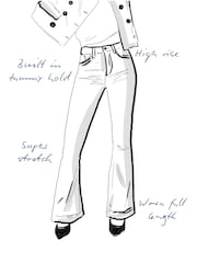 River Island Grey Black High Rise Tummy Hold Flared Jeans - Image 4 of 4