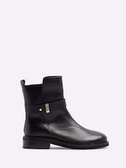 River Island Black Strap Detail Ankle Boots - Image 1 of 4