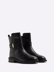 River Island Black Strap Detail Ankle Boots - Image 2 of 4