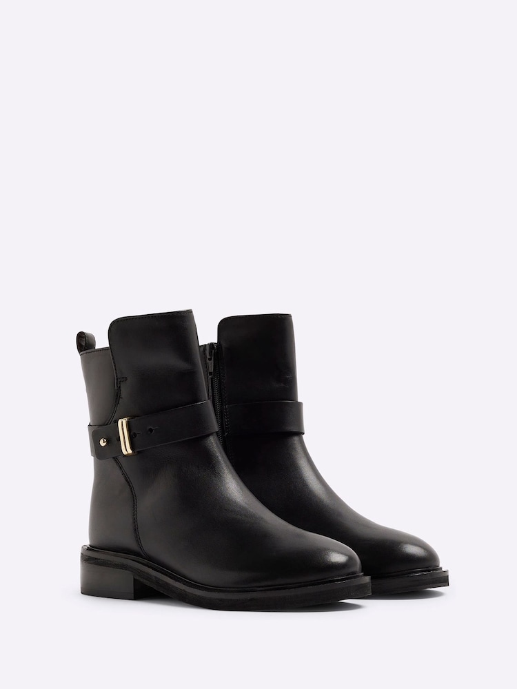 River Island Black Strap Detail Ankle Boots - Image 2 of 4