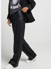 River Island Black Petite Relaxed Straight Leg Trousers - Image 2 of 3
