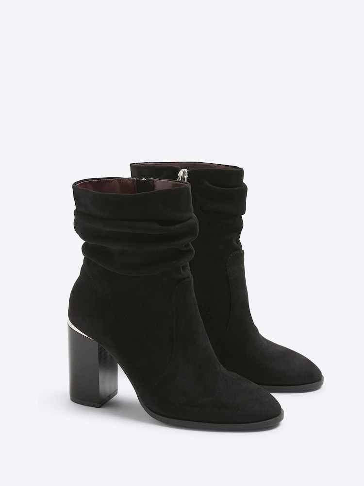 River Island Black Slouch Heeled Ankle Boots - Image 2 of 4