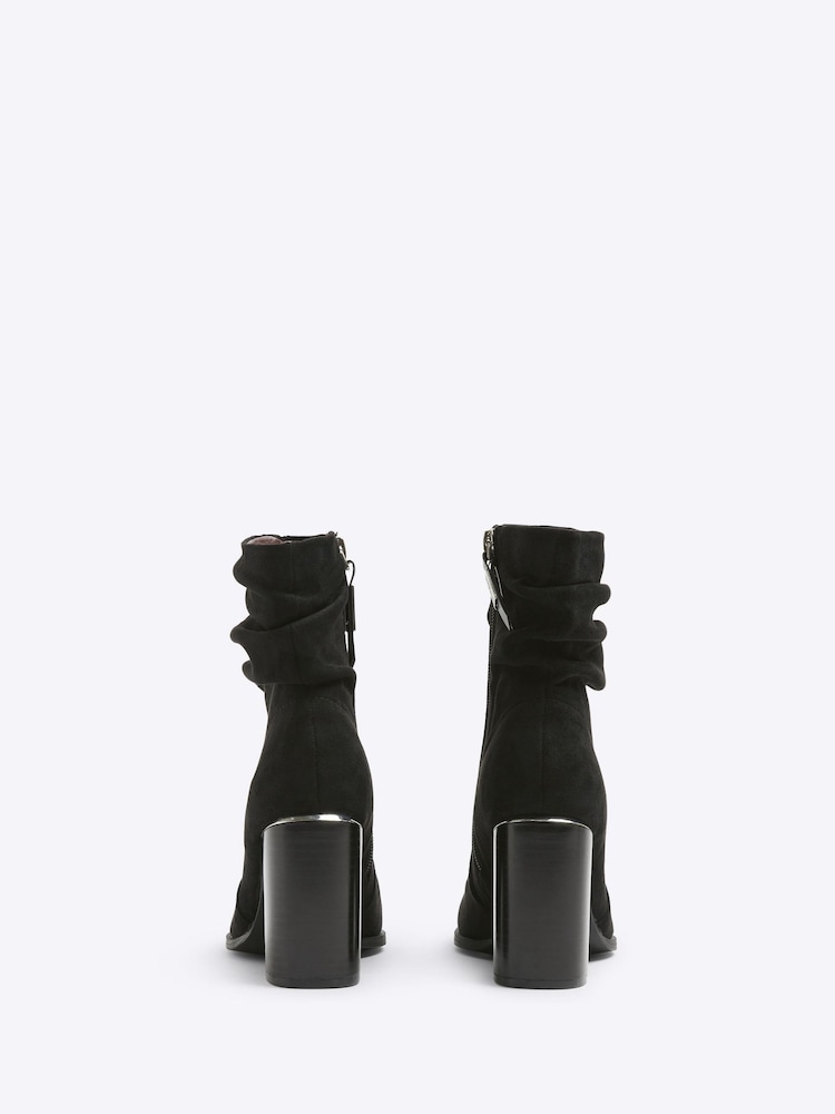 River Island Black Slouch Heeled Ankle Boots - Image 3 of 4
