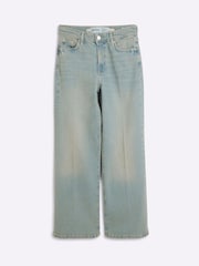 River Island Blue Petite High Rise Wide Leg 100% Cotton Jeans - Image 3 of 5