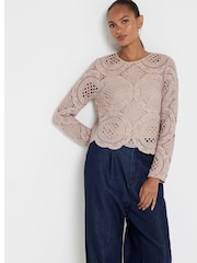 River Island Brown Long Sleeve Lace T-Shirt - Image 2 of 4