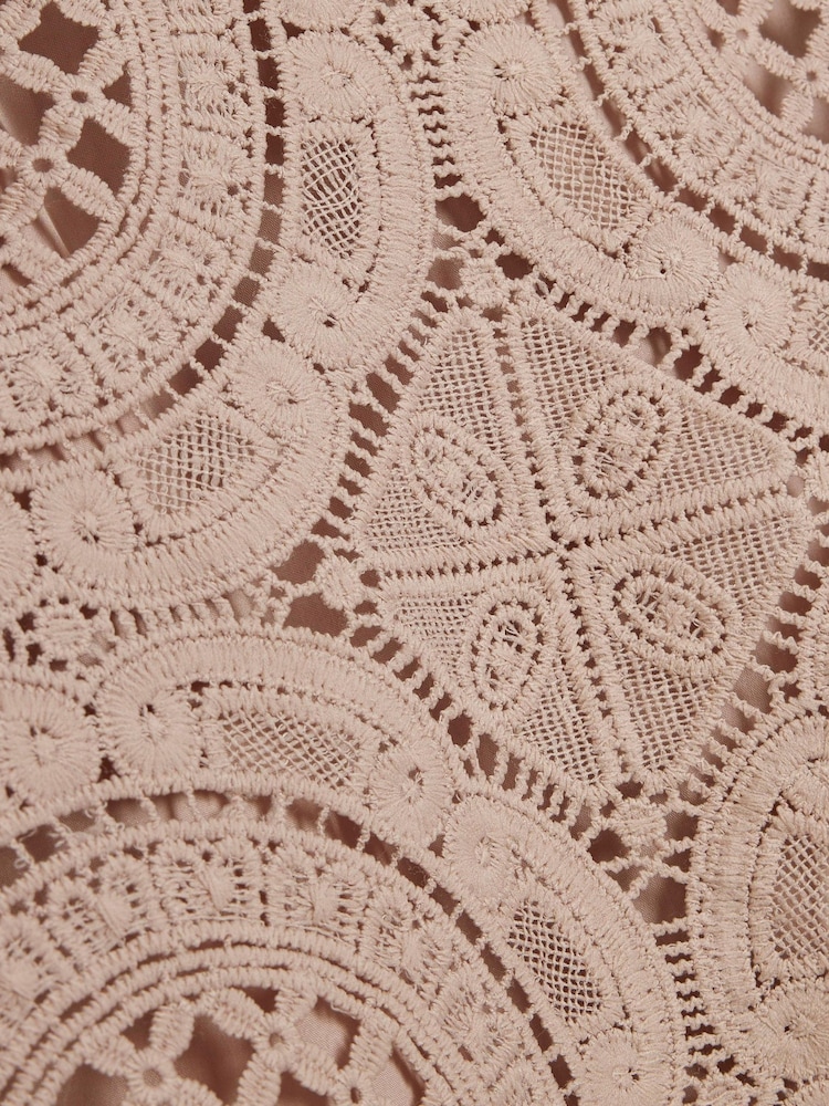 River Island Brown Long Sleeve Lace T-Shirt - Image 4 of 4