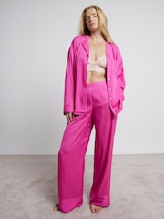 River Island Pink Stripe Pyjamas Set - Image 1 of 6