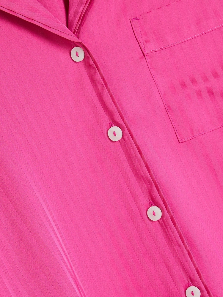 River Island Pink Stripe Pyjamas Set - Image 6 of 6