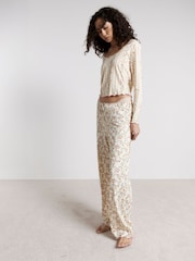 River Island Cream Floral Print Long Sleeve Pyjamas Set - Image 3 of 6