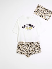 River Island Brown Leopard Print Shorts Set - Image 5 of 6
