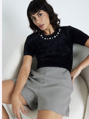 River Island Short Sleeve Fluffy Knit Top - Изображение 3 из 4