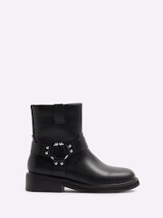 River Island Black Biker Ankle Boots - Image 1 of 4