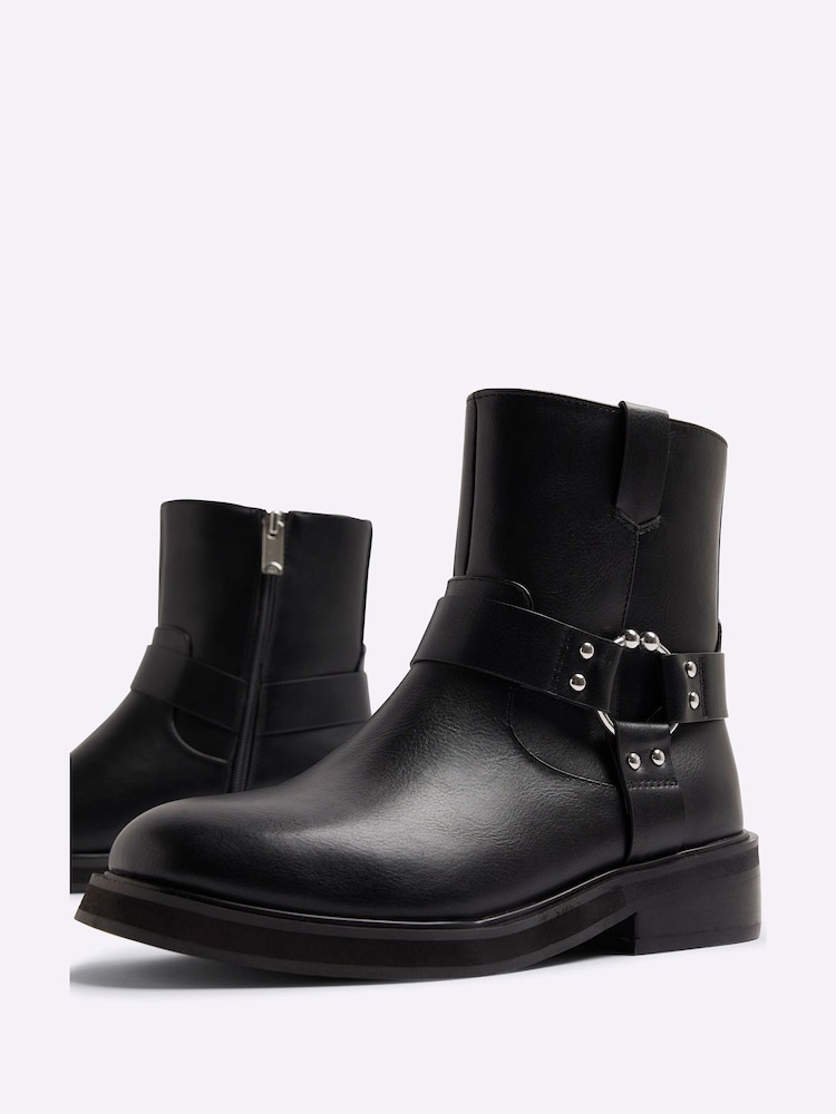 River Island Black Biker Ankle Boots - Image 4 of 4