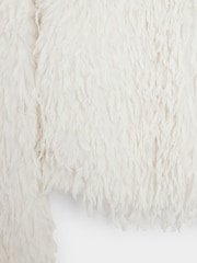 River Island Cream Collarless Textured Trophy Jacket - Image 4 of 4