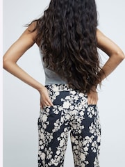 River Island Black Petite Relaxed Straight Floral 100% Cotton Jeans - Image 2 of 6