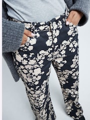 River Island Black Petite Relaxed Straight Floral 100% Cotton Jeans - Image 3 of 6